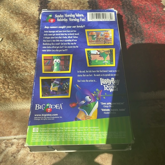 VINTAGE VeggieTales “Larry-Boy and the Rumor Weed” VHS - Picture 2 of 5